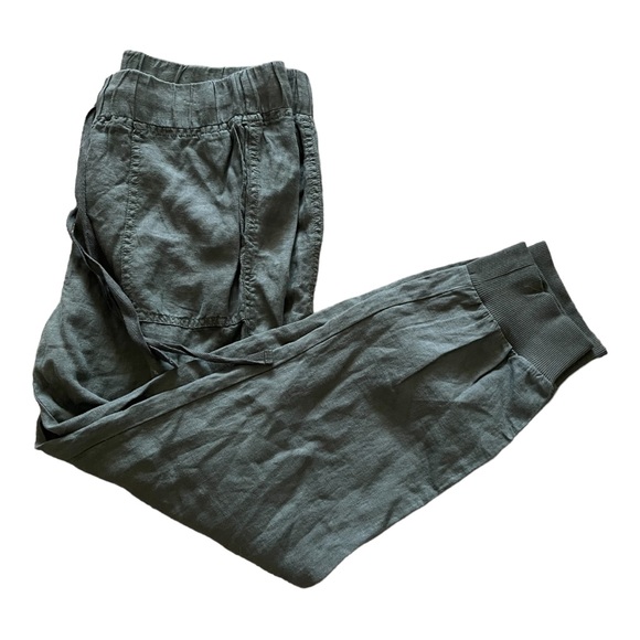 Caslon Women’s 100% Linen Olive Green Lightweight Elastic Waist Joggers - SP - Picture 10 of 14